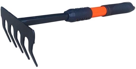 Vijf-Tand Hark - Bloem Schop - Tuinieren Bloem Schoffel - Dual-Purpose Tuingereedschap - Rood Handvat van Merkloos	 — afbeelding 2