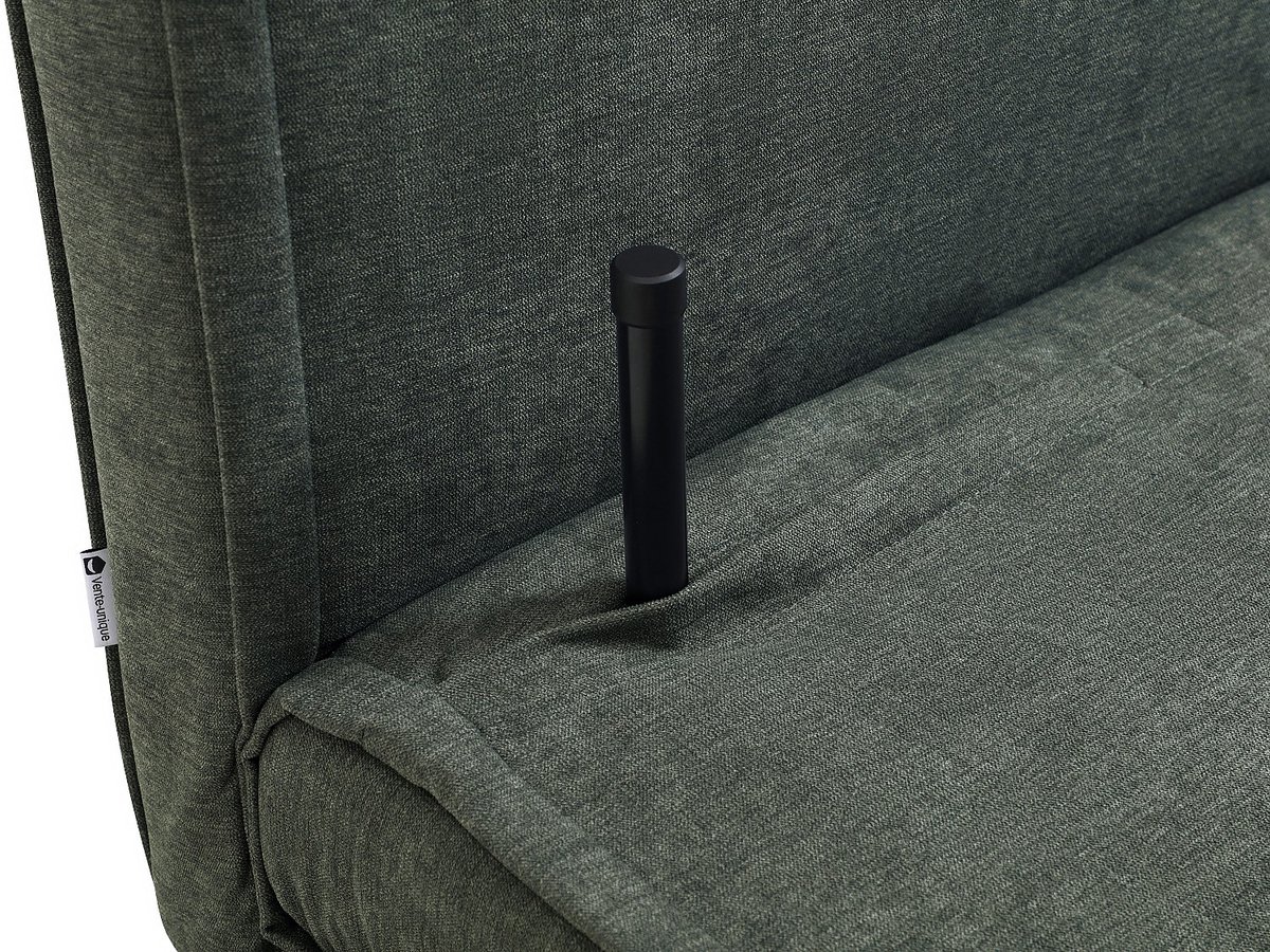 Vente-unique Uitklapbare fauteuil in groen stof VALERIO