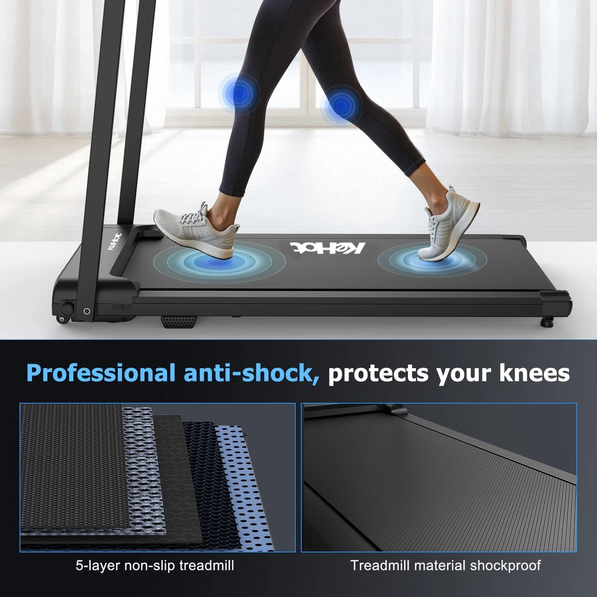 KeHot Home - Opvouwbare loopband - Bluetooth audio en FITSHOW app - 12 trainingsprogramma's