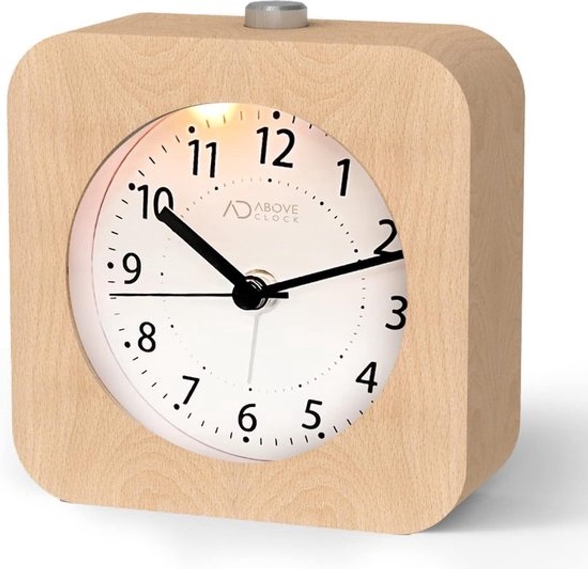 Analoge Wekker - Houten Tafelklok - Rustig Wakker Worden - Stil Zonder Tikken - 40x95mm - Natuurlijk Hout