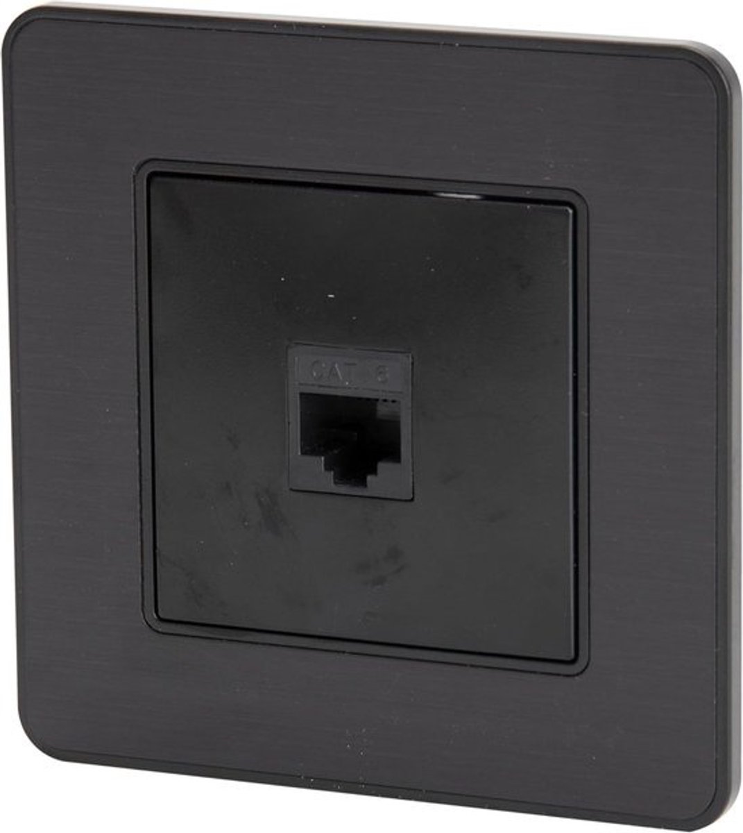 Netwerkcontactdoos RJ45 - Ethernet Poort - Bekabeld Internet - Vlak Design - 86x86mm - Zwart