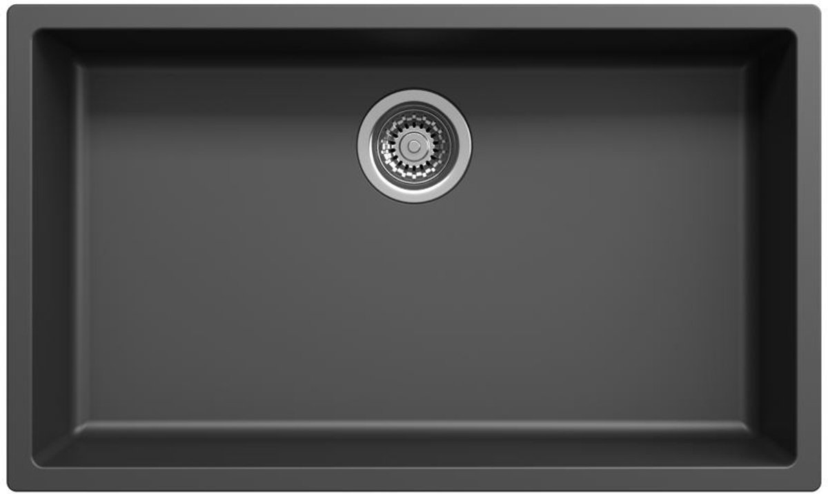 Spoelbak 70x40 cm zwart onderbouw en opbouw Pure.Sink