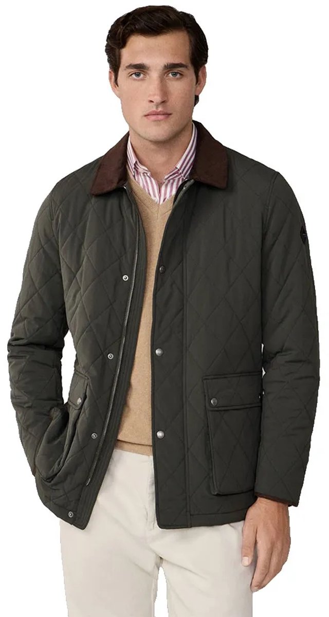 Hackett Hm4000067 Gewatteerde Jas Groen 3XL Man