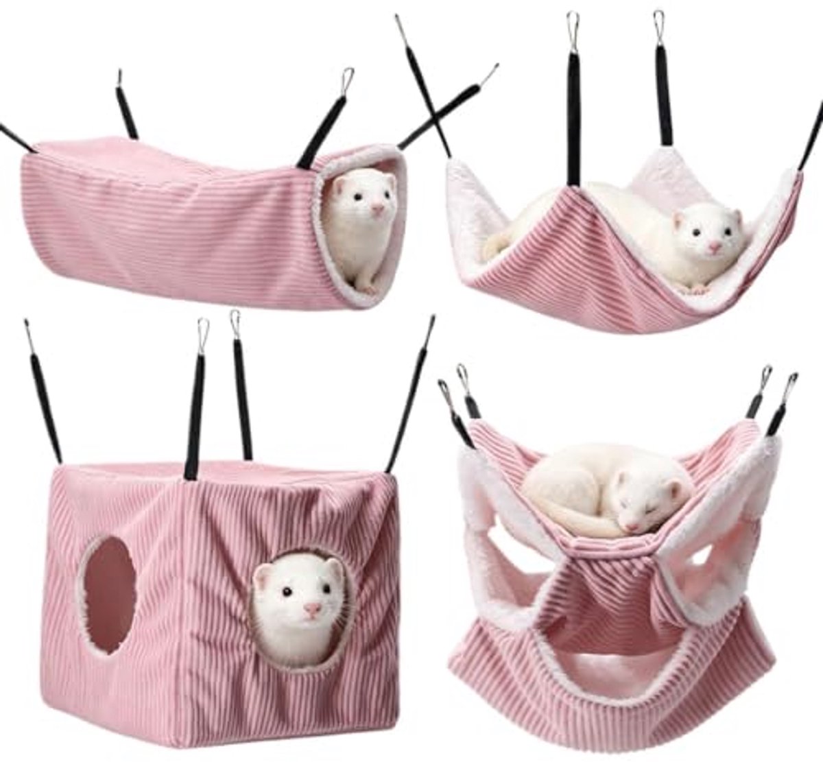 Casalora Hamster hangmat pluche zacht warm tunnel verstopbed slaapbed Eekhoornbed kooibed slaapnest voor chinchilla's egel eekhoorns voor thuis