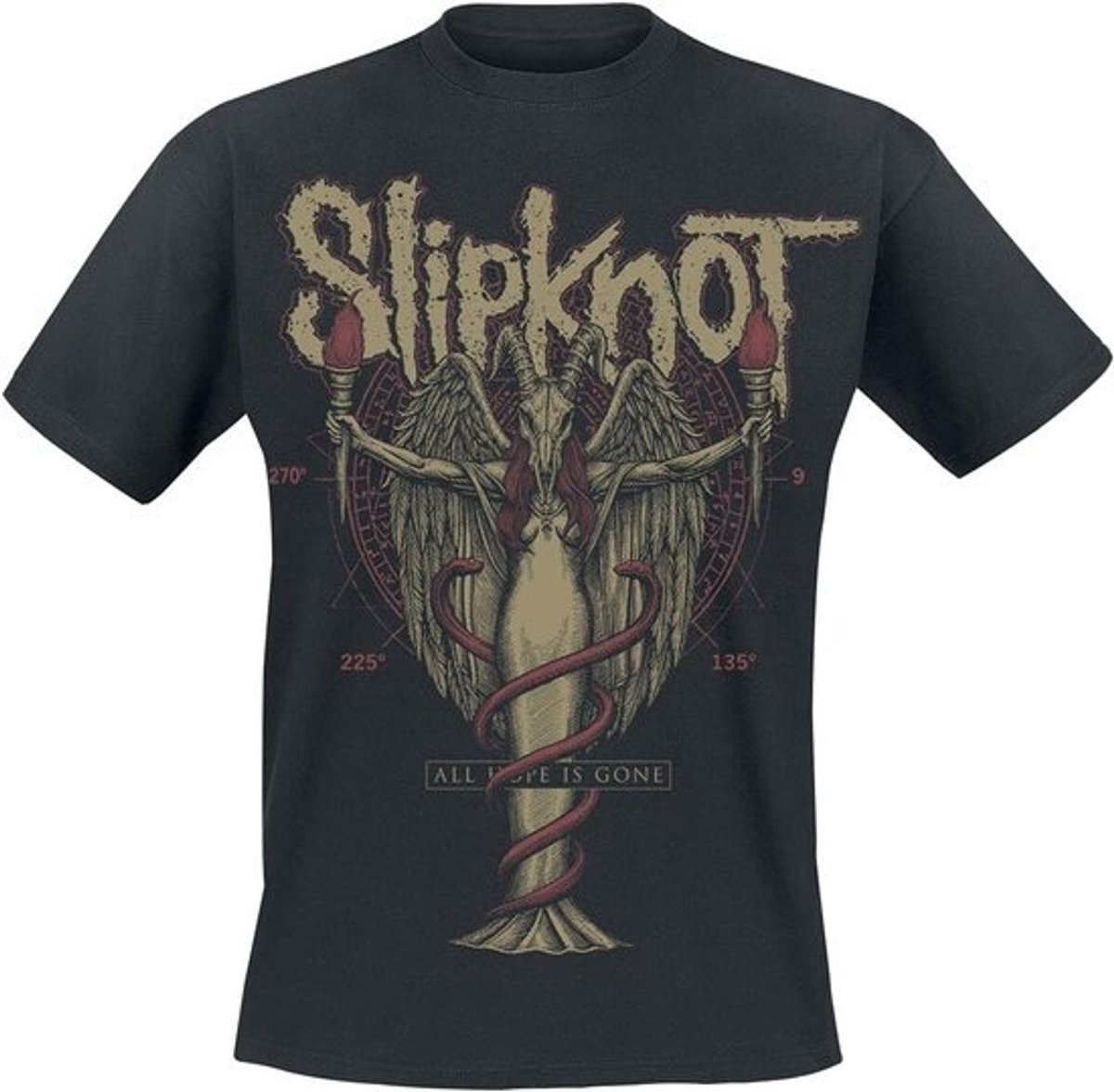 T-shirt met Engelprint voor Mannen Zwart Band Merchandise