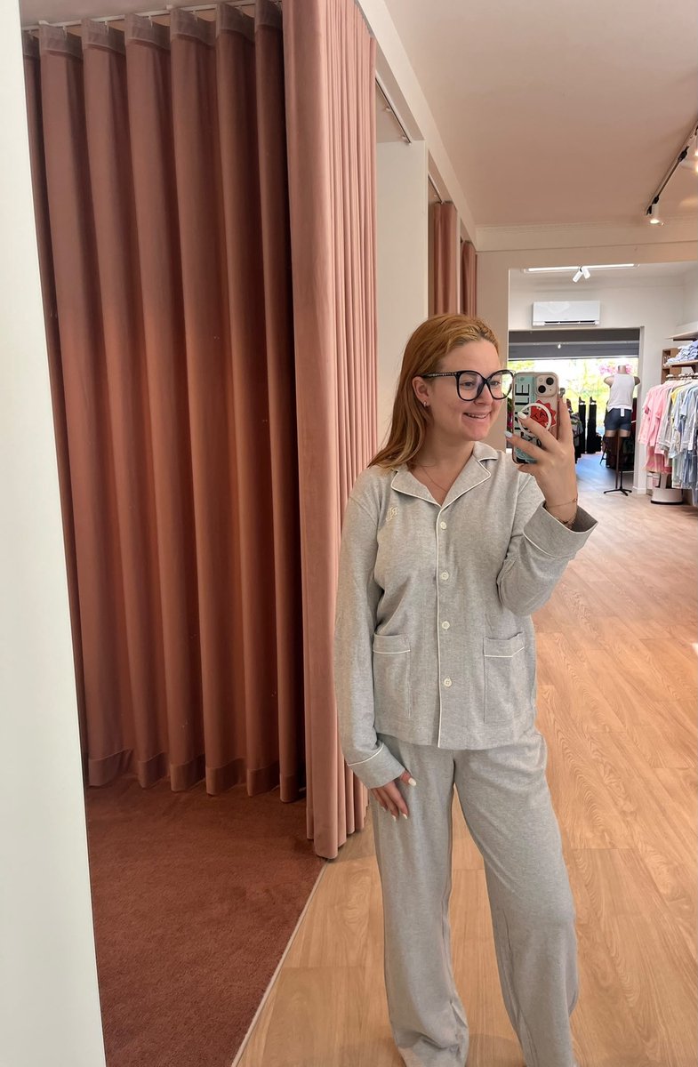 Ralph Lauren, pyjama, flanel, grijs, XS