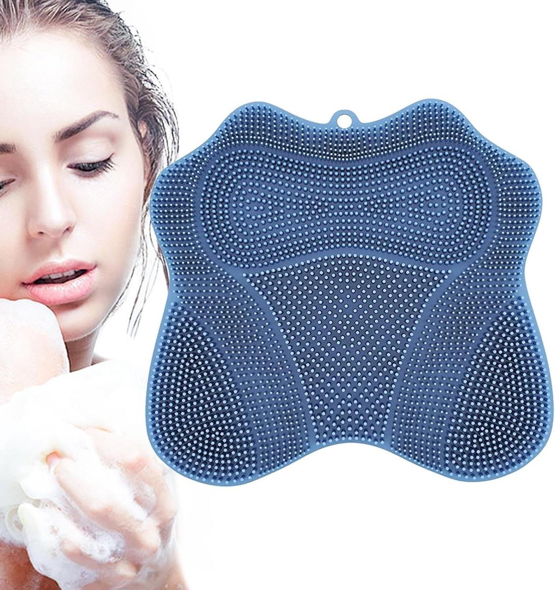 Voeten Scrubber Douche - Douche Mat - Voeten Reinigen - Antislip Zuigontwerp - 30x28cm - Grijs