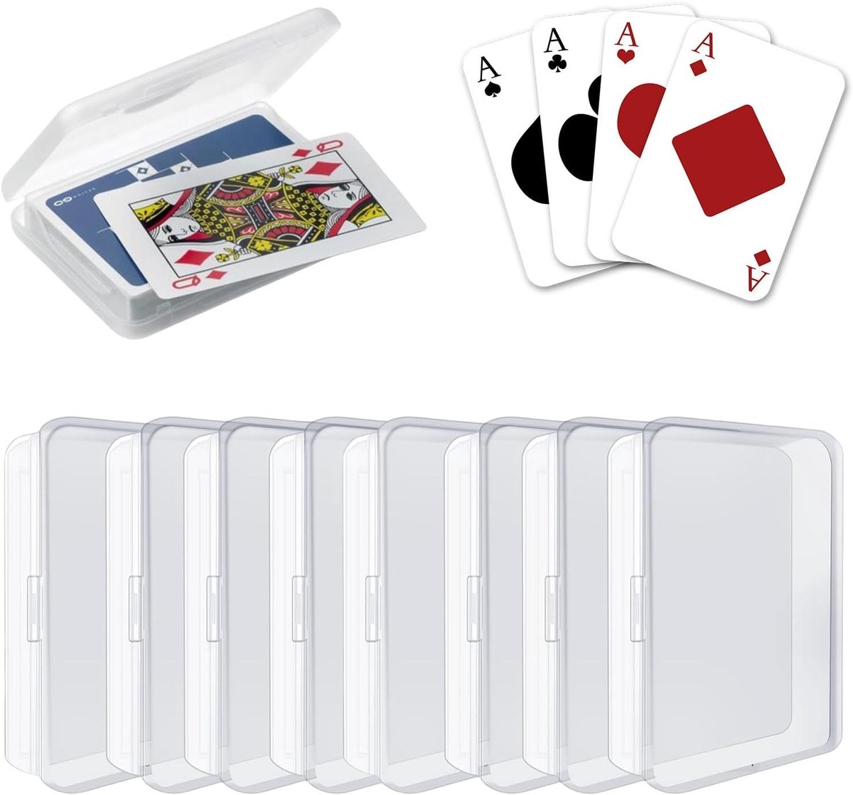 Set van 10 Opbergdozen voor Speelkaarten, Ideaal voor het Opslaan van Handelskaarten en Spellen