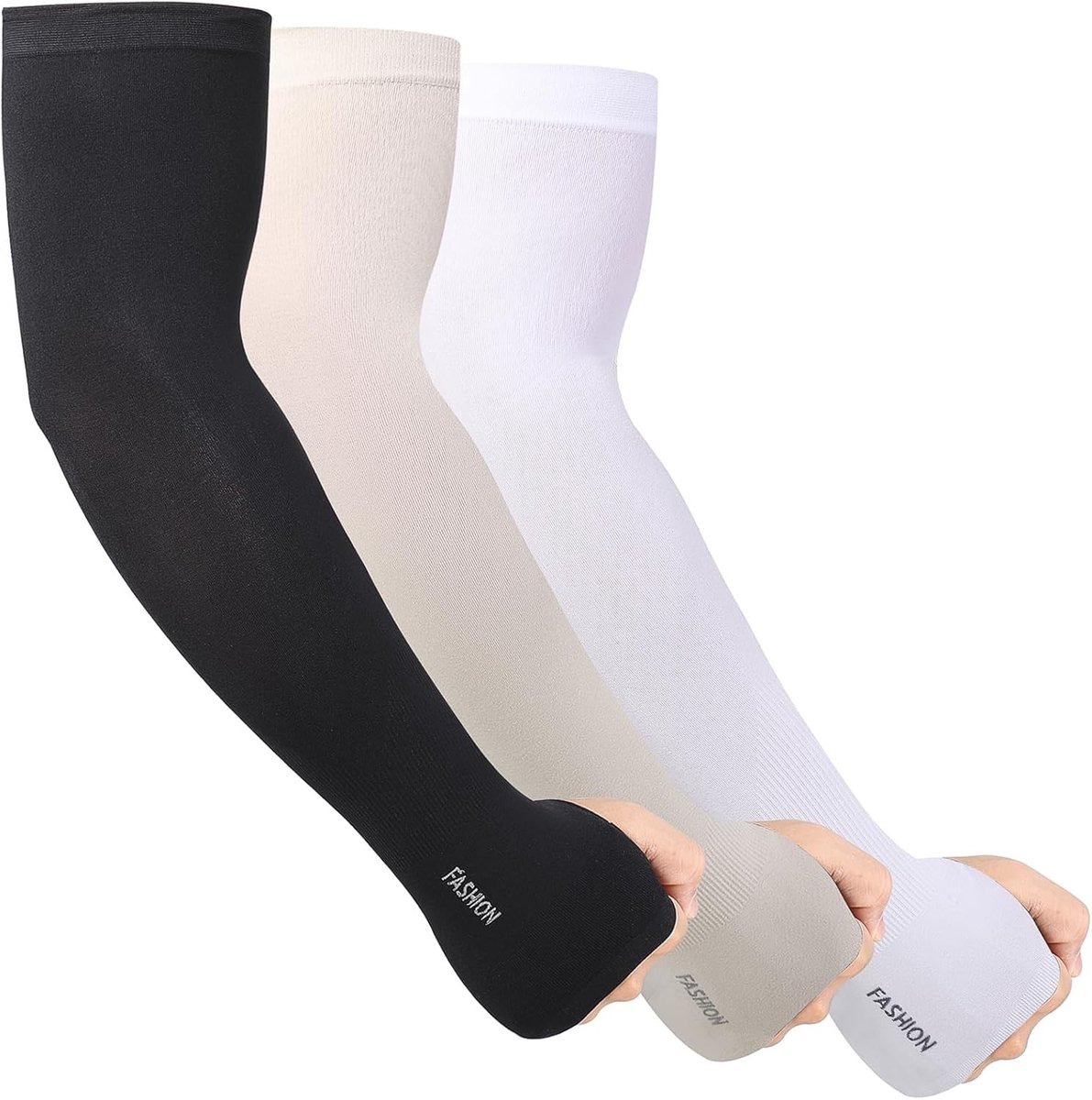 Unisex Arm Warmers voor Sport, Bescherming tegen de Zon en Tattoos - 3 Paar Compressie Mouwen voor Gaming en Basketbal
