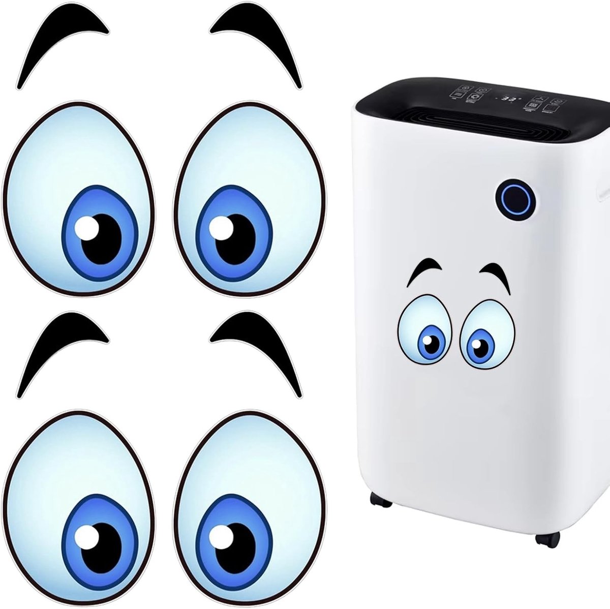 Zelfklevende Waterdichte Stickers voor Robots en Apparaten, Grappige Cartoon Ogen voor Robotstofzuigers en Maaiers, Decoratieve Ogen voor Creatieve Projecten