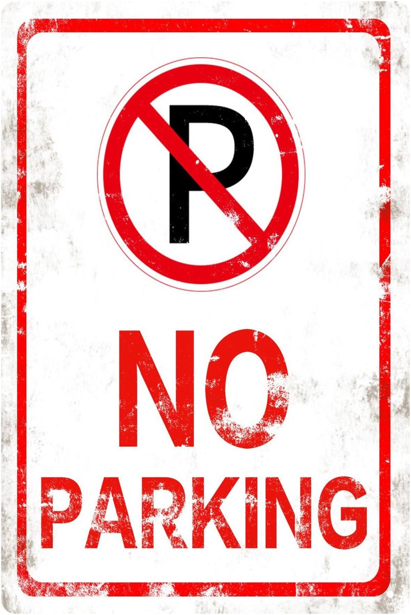 No Parking / Verboden te Parkeren Bord – Reflecterend Aluminium – 20×30 cm – UV & Roestbestendig – Pré-geboorde Gaten – Indoor & Outdoor