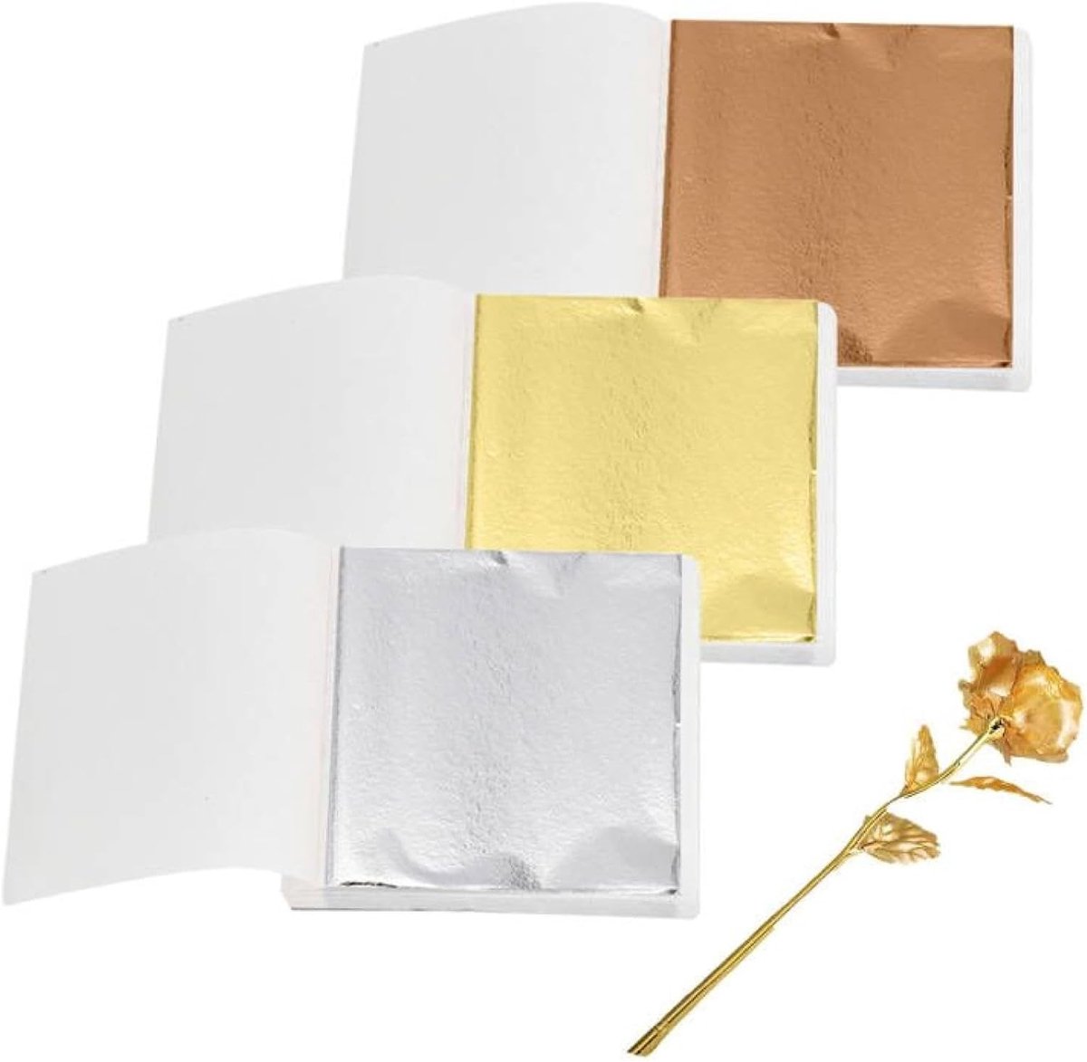 Gouden Blad voor Creatieve Projecten, Goud Vellen, Goud Flakes, Goudfolie en Metaalblad voor Ambachten, Ideaal voor Decoratie en Kunstwerken (300)