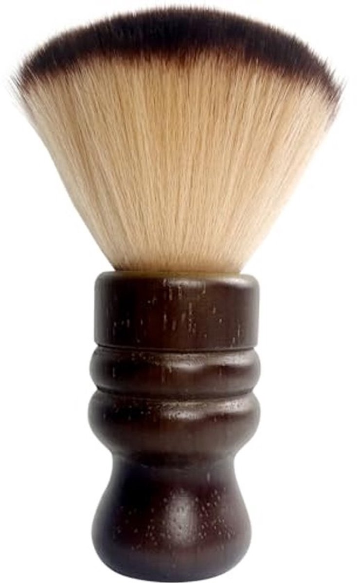 Grote nekstofdoek haarkappersborstel met houten handvat - Professionele haarborstel voor kapsels en stylingkits