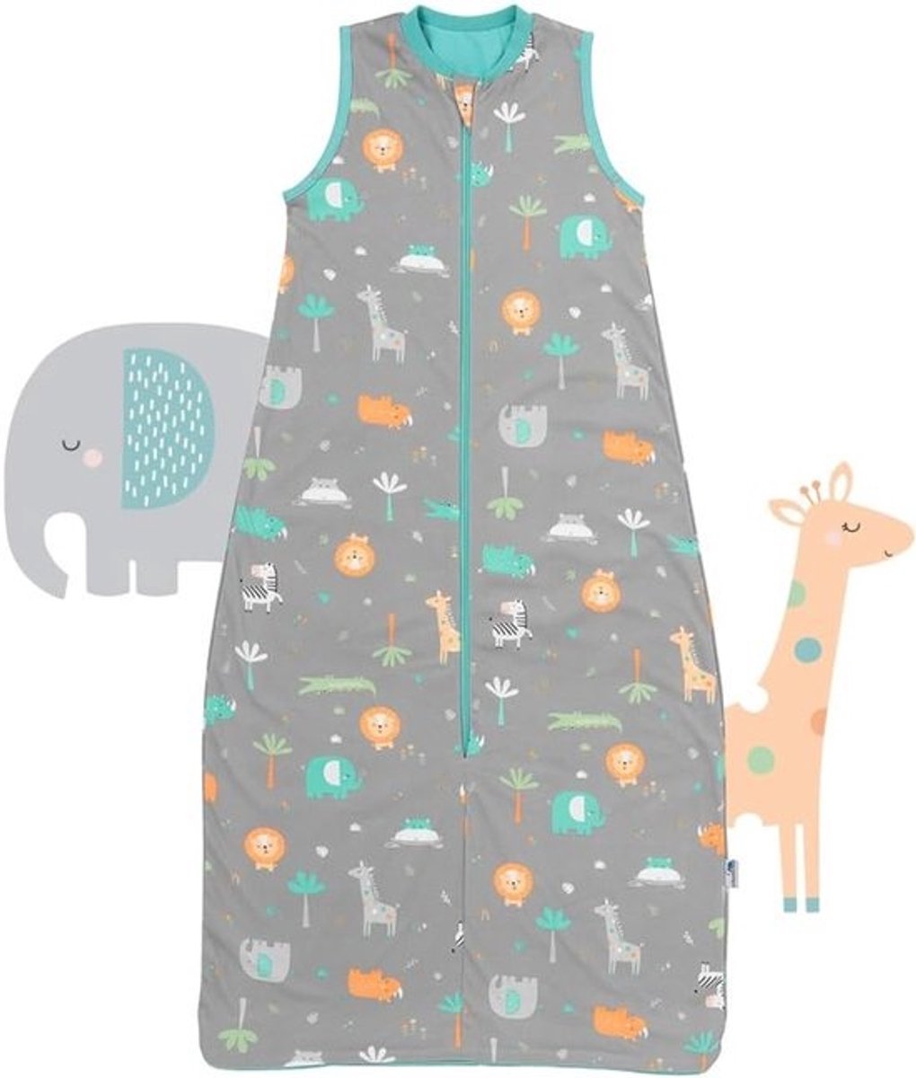 Lichte Babyslaapzak voor Lente en Zomer - 110 cm - Dunne Katoenen Slaapzak met Safari Ontwerp - Geschikt voor 1,0 TOG