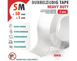 Dubbelzijdig Tape Extra Sterk 5m x 50mm x 2mm - TENTA Heavy Duty