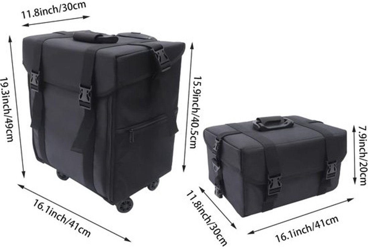 RFWR® 2-in-1 cosmetica trolley met 6 laden en verstelbare schouderriem - multifunctionele make-upkoffer