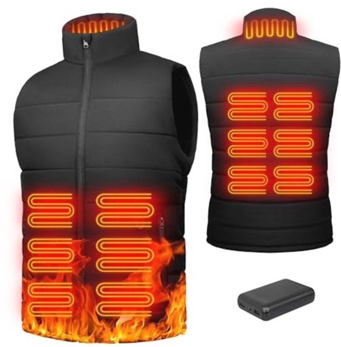 Verwarmd vest met 10000 mAh batterij en 3 verwarmingsniveaus voor mannen en vrouwen