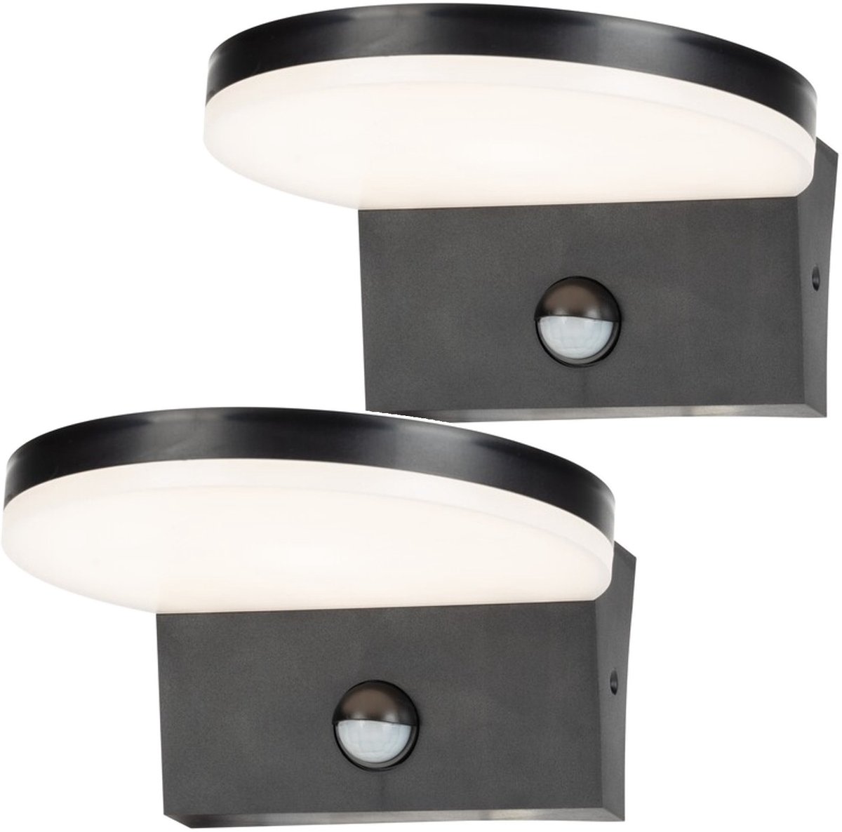 Rabalux - Buitenwandlamp met bewegingssensor, 9W, zwart, Batida- 2 stuks