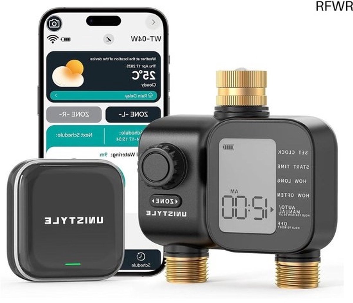 RFWR® Slimme irrigatiecomputer met app en wifi | Automatische bewatering voor gazon en planten