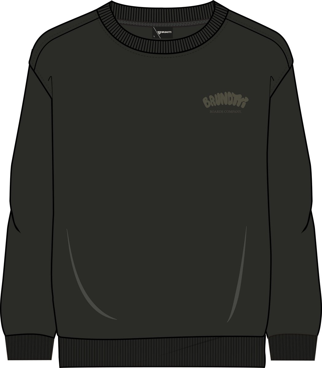 Brunotti - Naldo Sweater Heren - Black - Trui - Crewneck - Regular fit - Rib Details - S