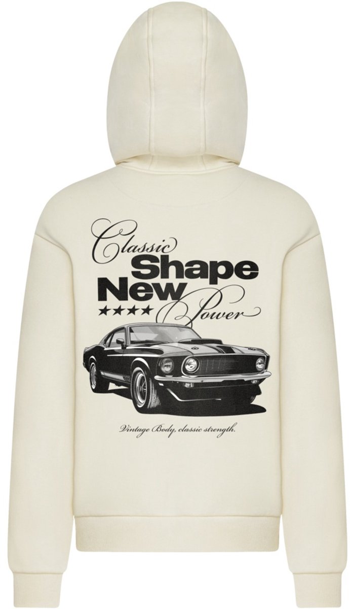 Mister Tee Classic Shape New Power Fluffy Hoodie/trui S Creme