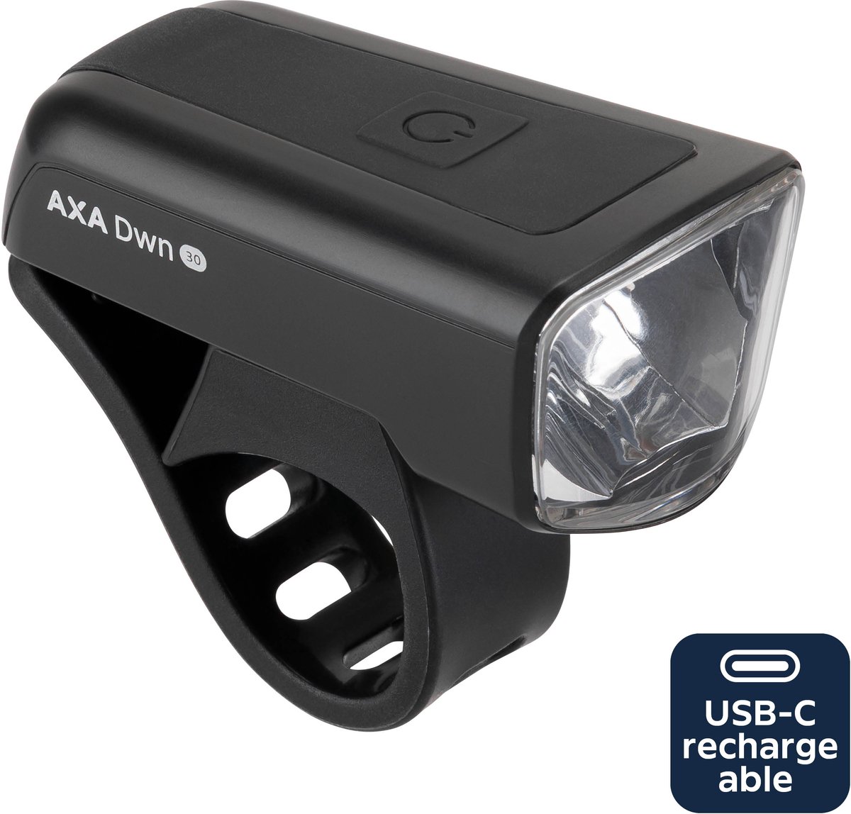 AXA Dwn 30 USB koplamp – 30 lux – USB oplaadbare fietsverlichting – vervangbare batterij