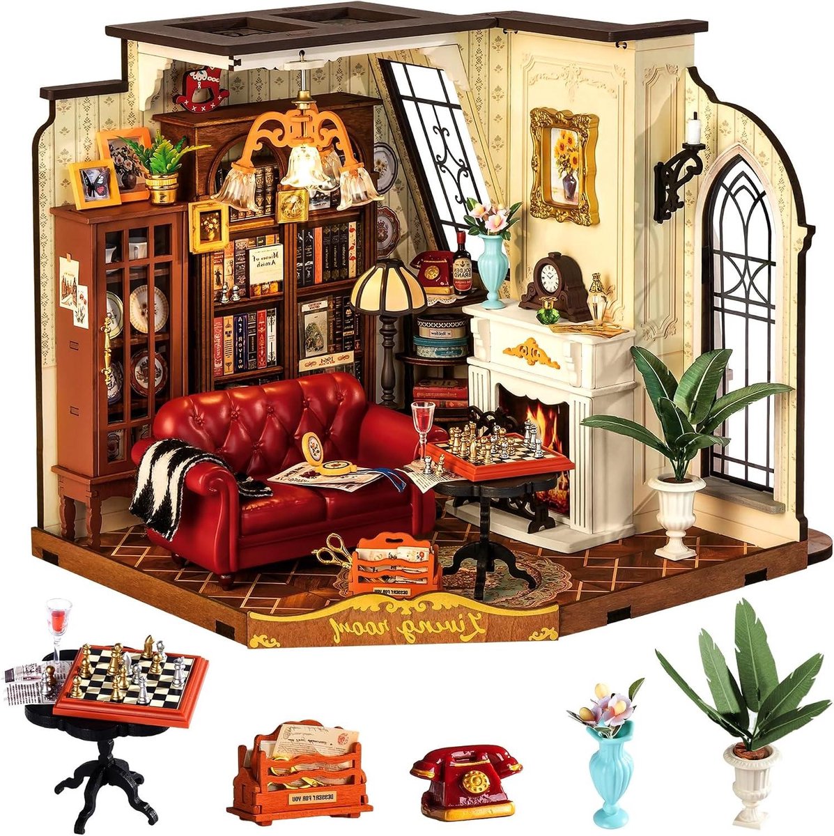 Miniatuur Huis Kit - Houten Poppenhuis - Huis Decoratie Bouwen - Gedetailleerd Bouwpakket - 212 cm Breed - Niet Van Toepassing