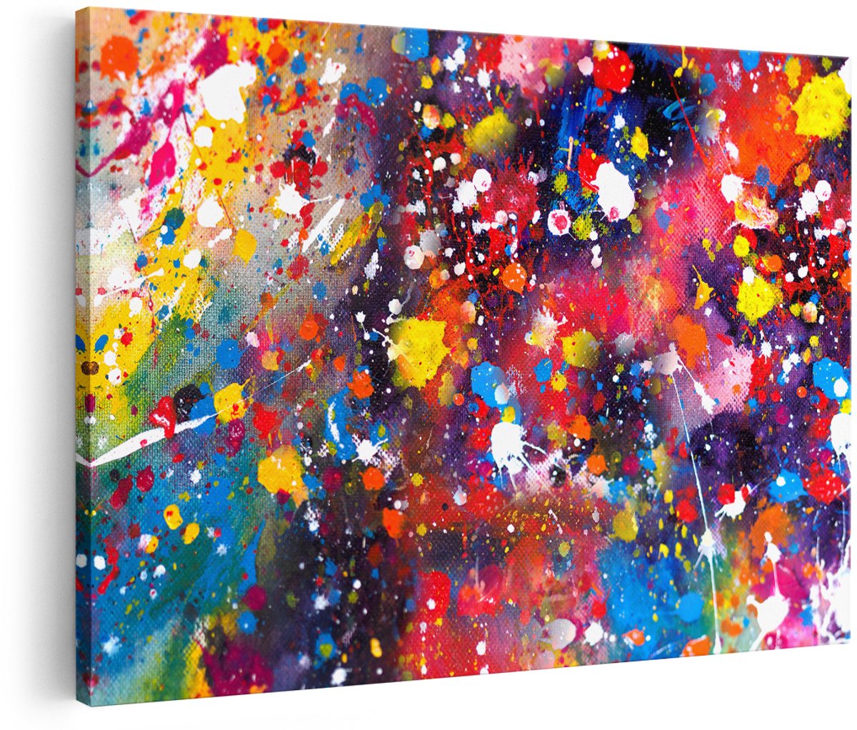 Artaza Canvas Schilderij Abstracte Kunst - Kleurvolle Acryl - 180x120 cm - Groot - Wanddecoratie Woonkamer - Schilderijen - Muurdecoratie