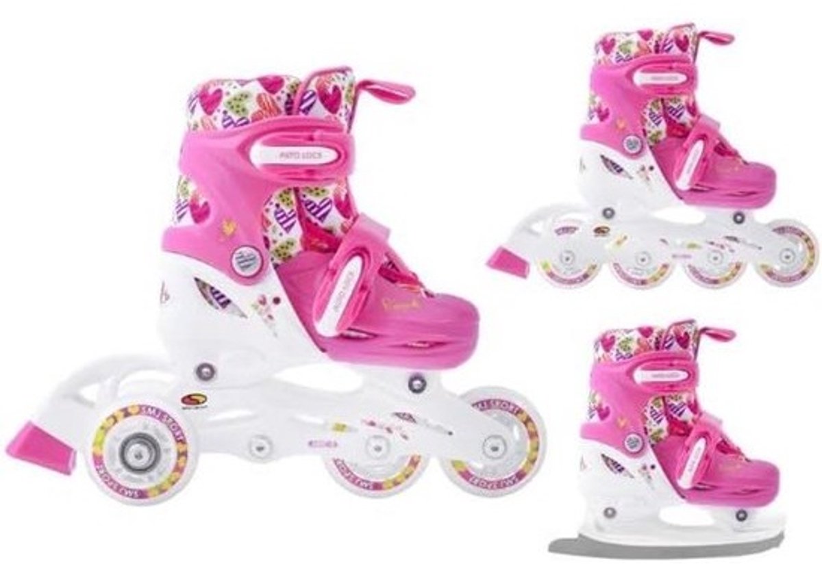 Verstelbare Kinder Skates 3-in-1: Inlineskates, Schaatsen en Triskates