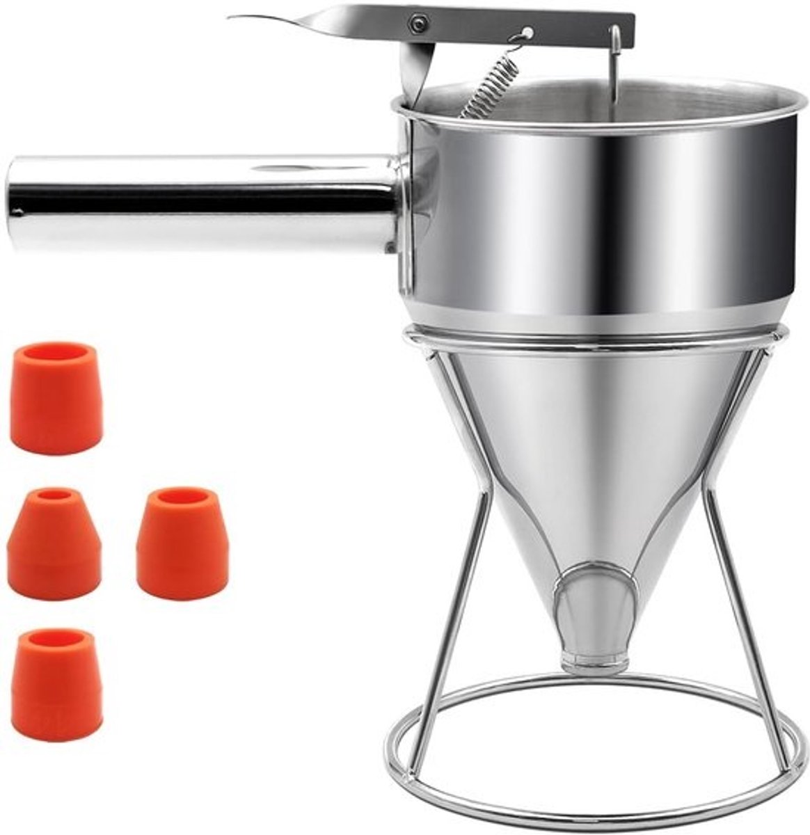 Roestvrijstalen Beslag Dispenser 1.2L Trechter voor Pannenkoeken, Wafels, en Taarten