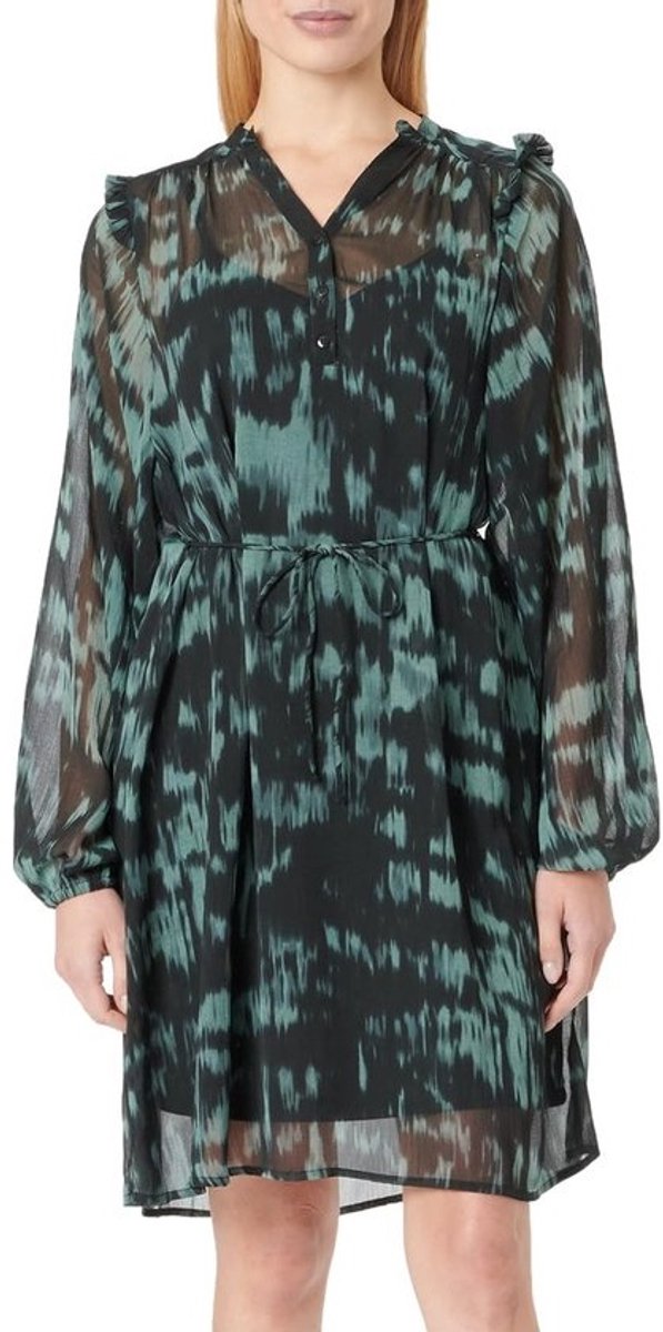 Elegante Damesjurk met Batikprint en Chiffon