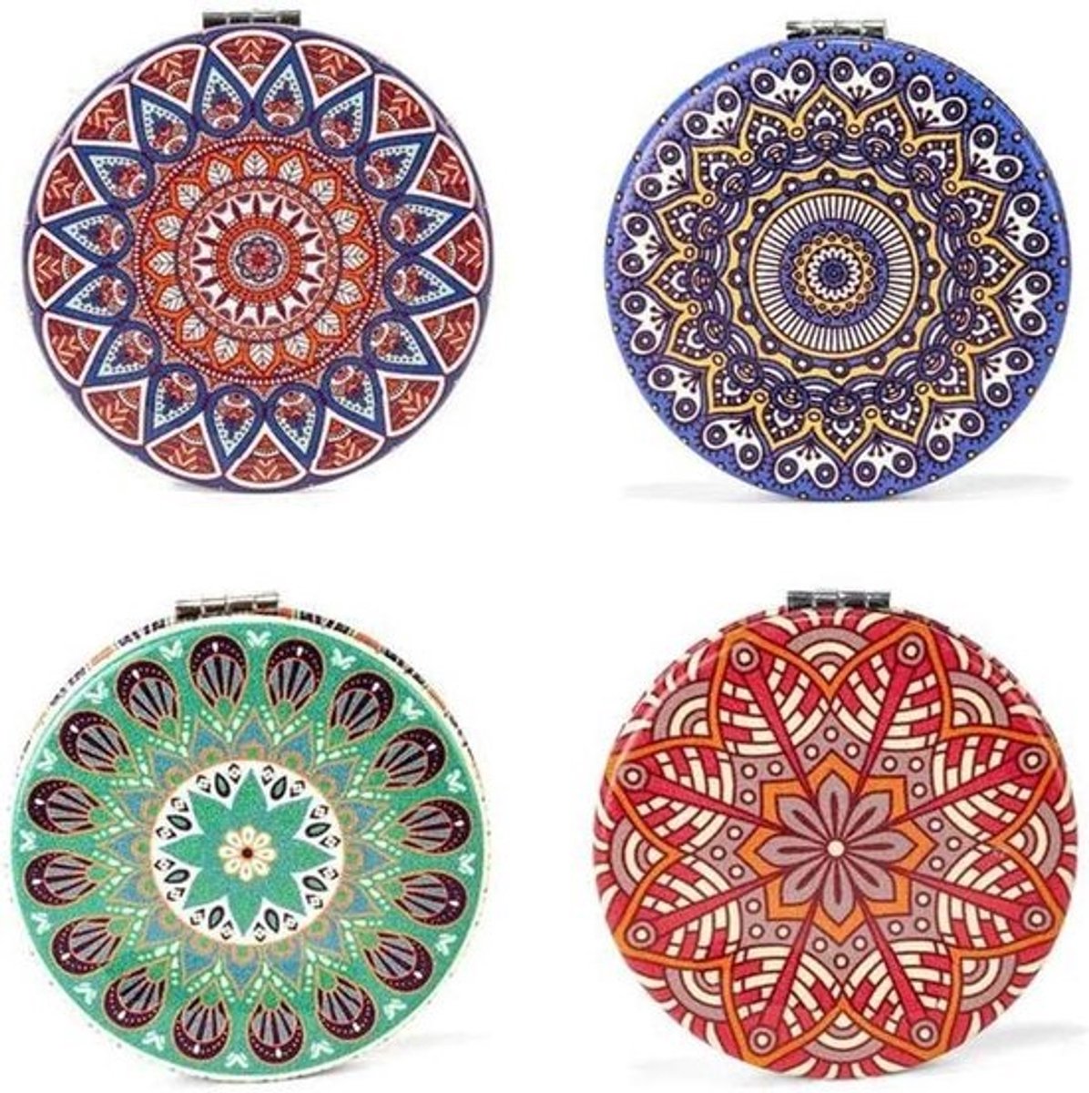Mandala Zakspiegel - Compacte Make-up Spiegel - Make-up Bijwerken - Uniek Mandala Design - 8 x 6.5 cm - Diverse Designs