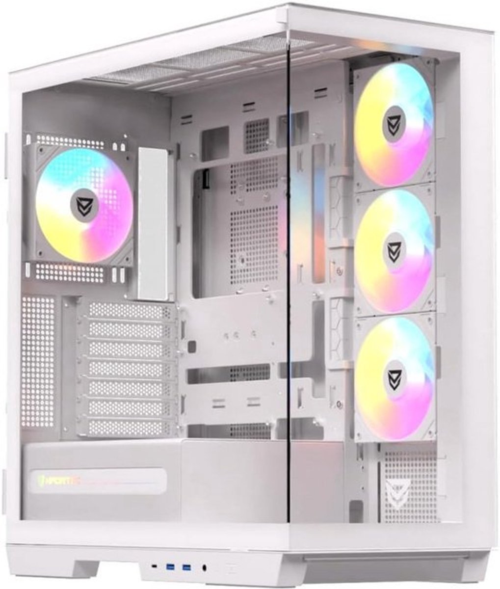 ATX Gaming PC Behuizing met Dubbel Glas en A-RGB Fans | E-ATX, ATX, ITX Ondersteuning