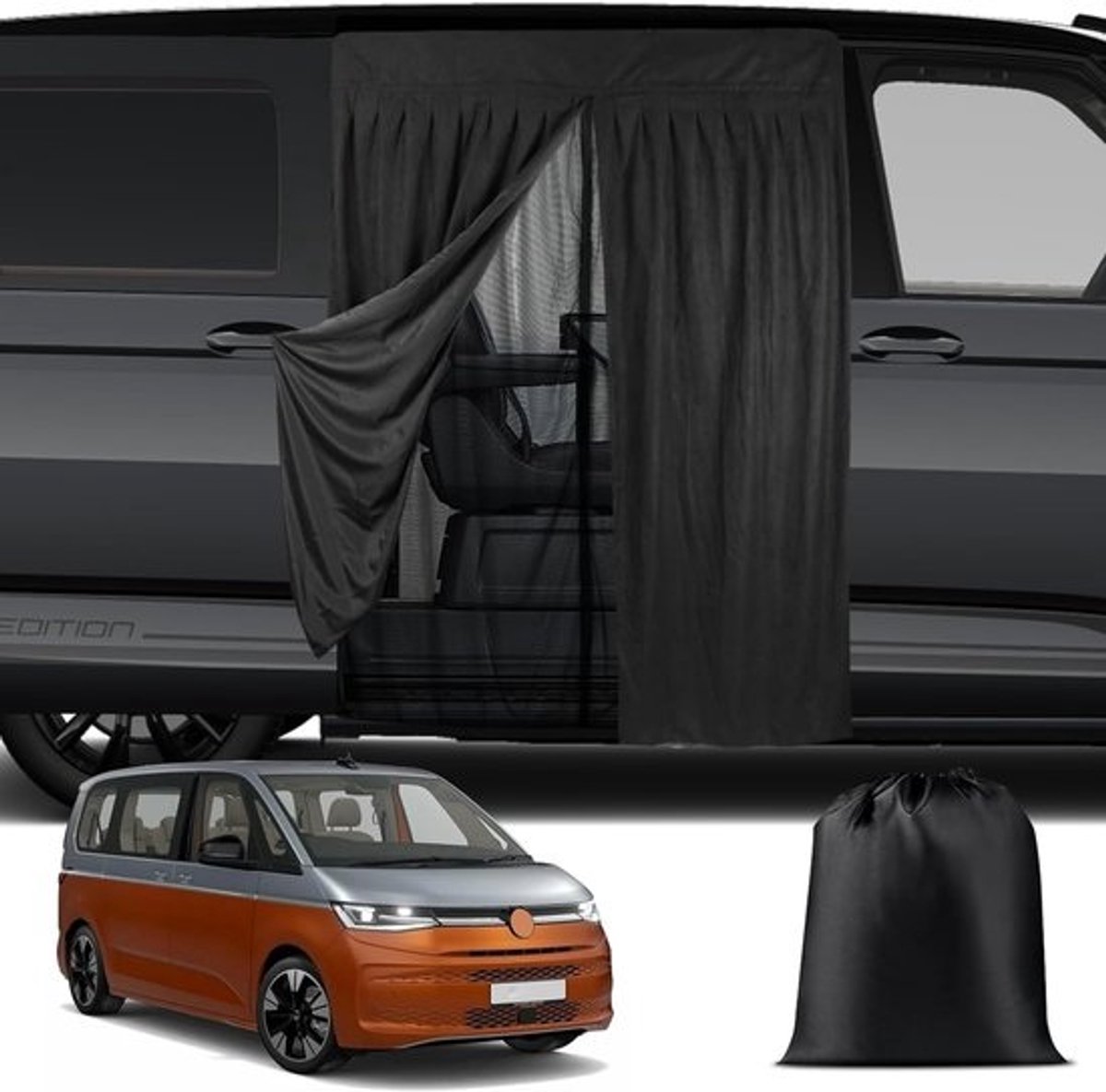 Magnetisch Vliegengaas op Maat voor Zijdeur Camperbus - Dubbel Muggennet met Ritssluiting