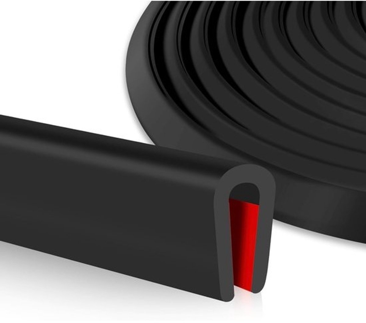Rubberen profiel - Randbescherming U-profiel - Bescherming randen - Zelfklevend EPDM materiaal - 3 meter lengte - Zwart