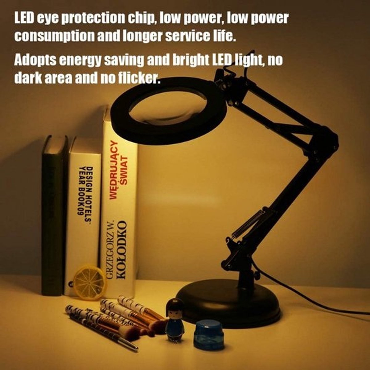 Professionele LED Vergroting Lamp - 5X Vergroting, Dimbaar, Zwenkarm - Ideaal voor Manicure, Tatoeage, Naaien en Lezen
