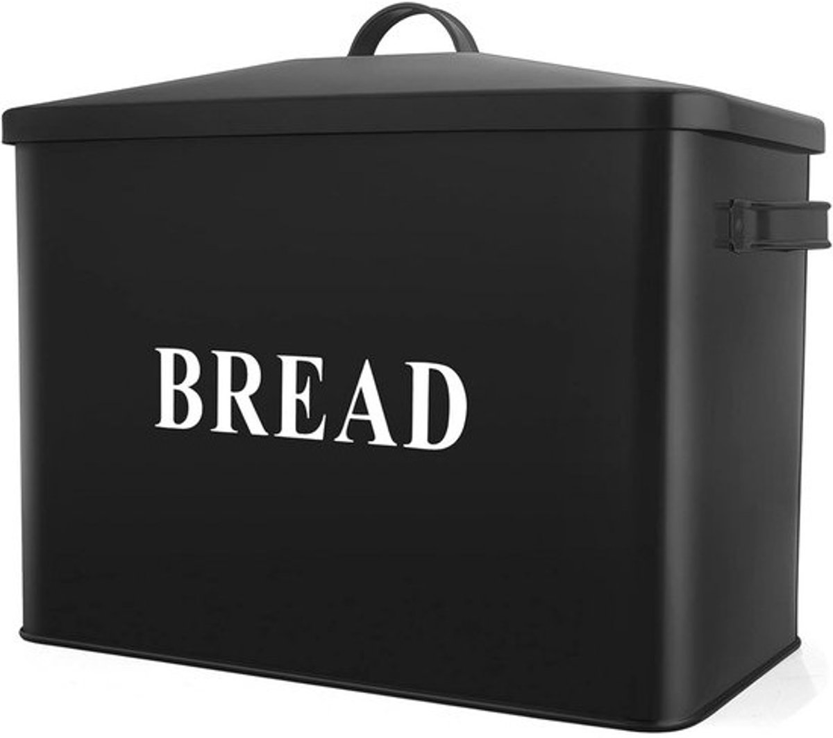 Extra grote zwarte brooddoos met deksel - Ruimte besparende opbergcontainer voor brood - Geschikt voor binnen en buiten gebruik