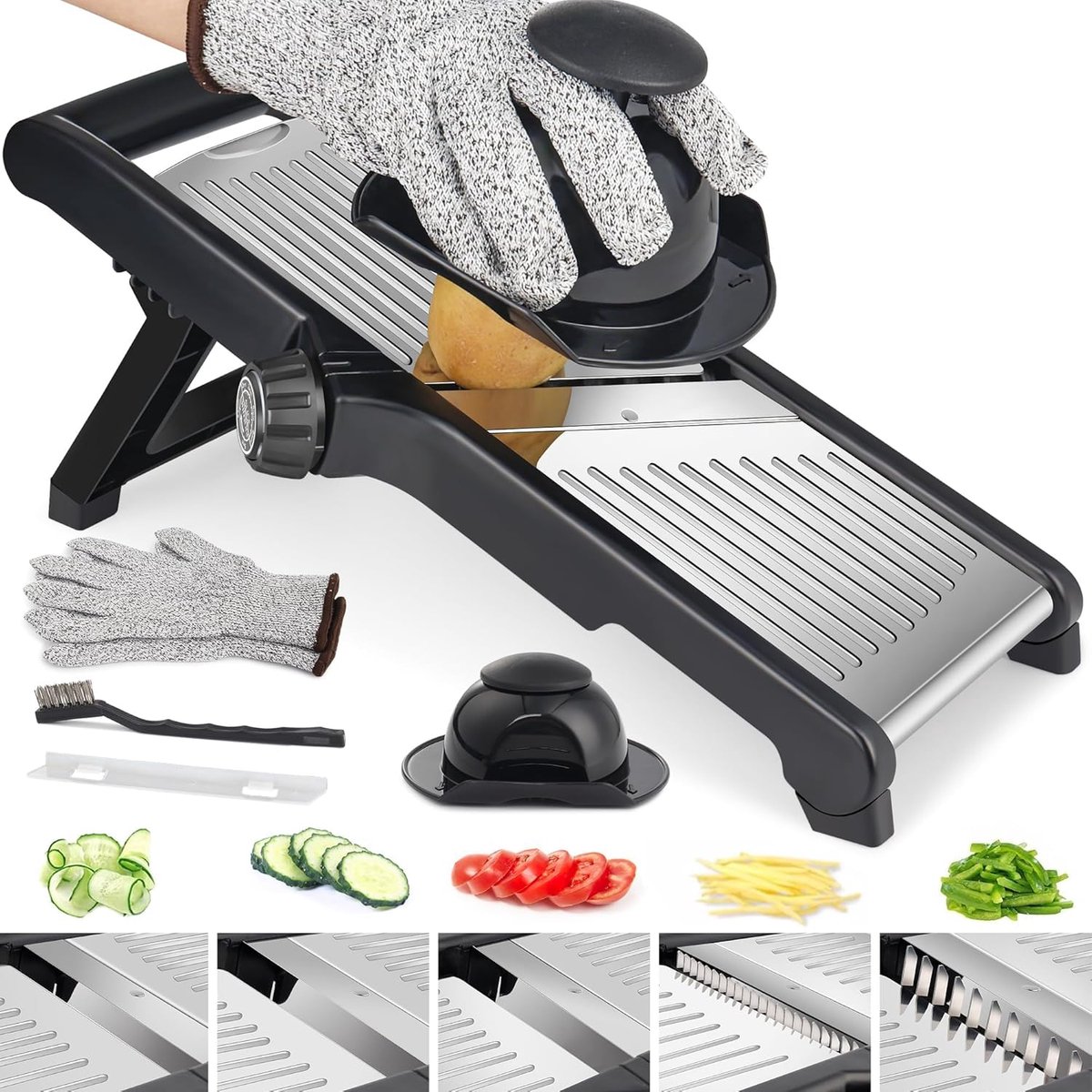 Mandoline - 5-in-1 Verstelbaar - RVS Groenteschaaf