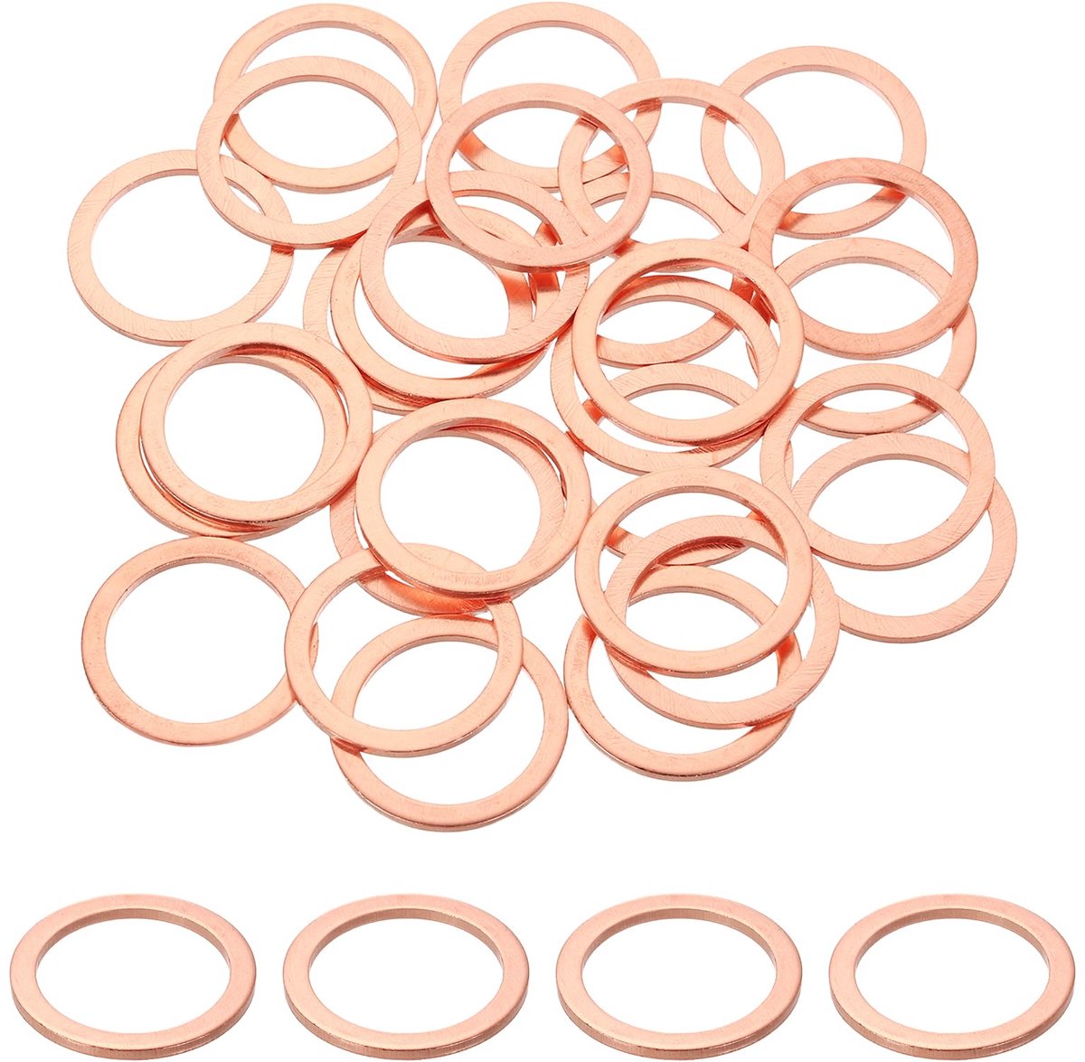 Koperen Dichtringen - Platte Ringen - Voor M20 - 20x26x1,5mm - 75 Stuks