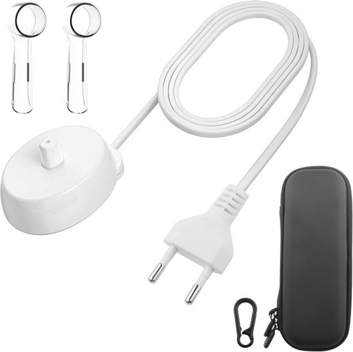 Oplader en Reiscase voor Elektrische Tandenborstel - Set met Beschermhoesjes