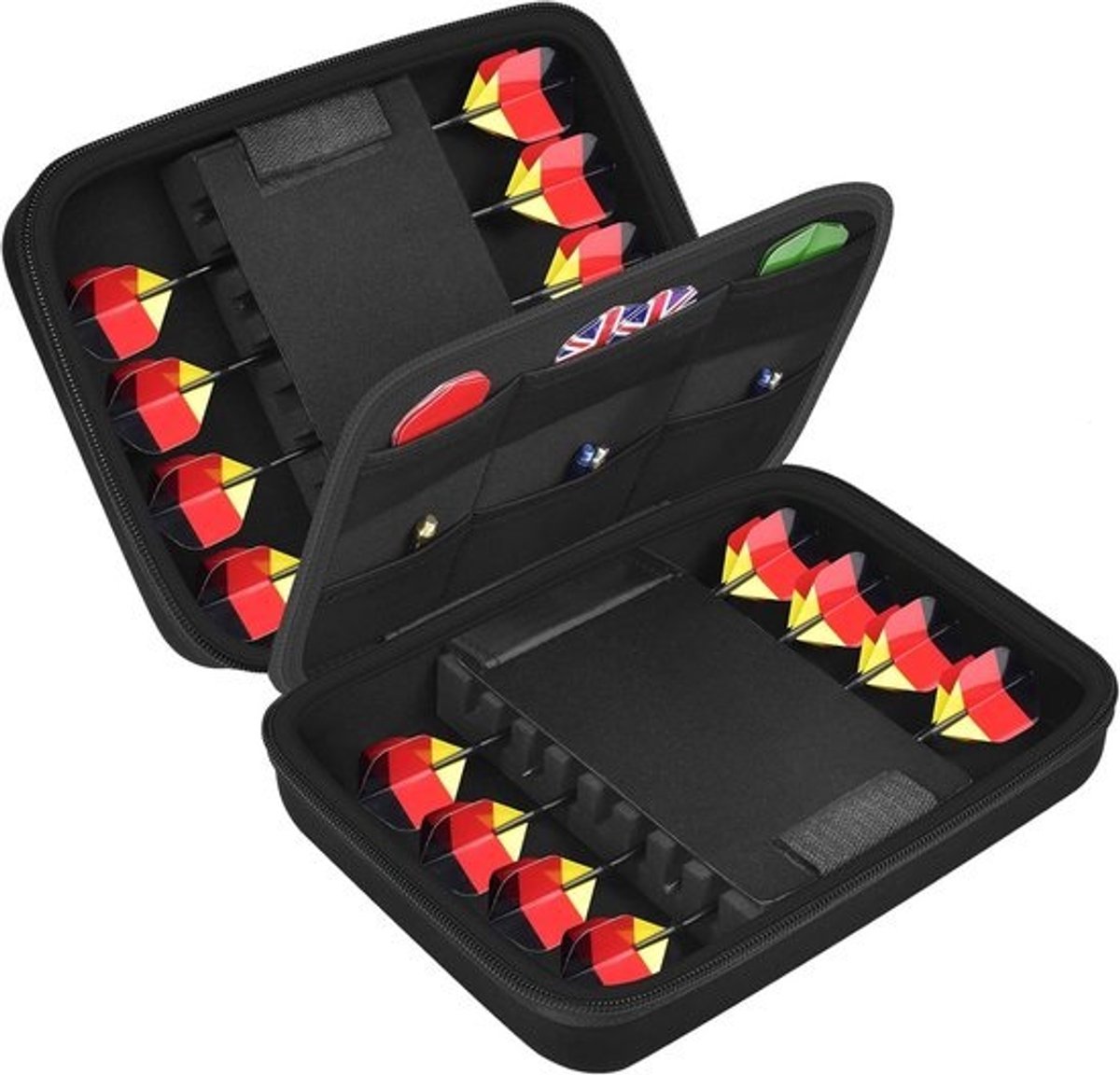 Dart Koffer - Dart Opberger - Dart Accessoires - Grote Capaciteit - 16 Darts - Zwart