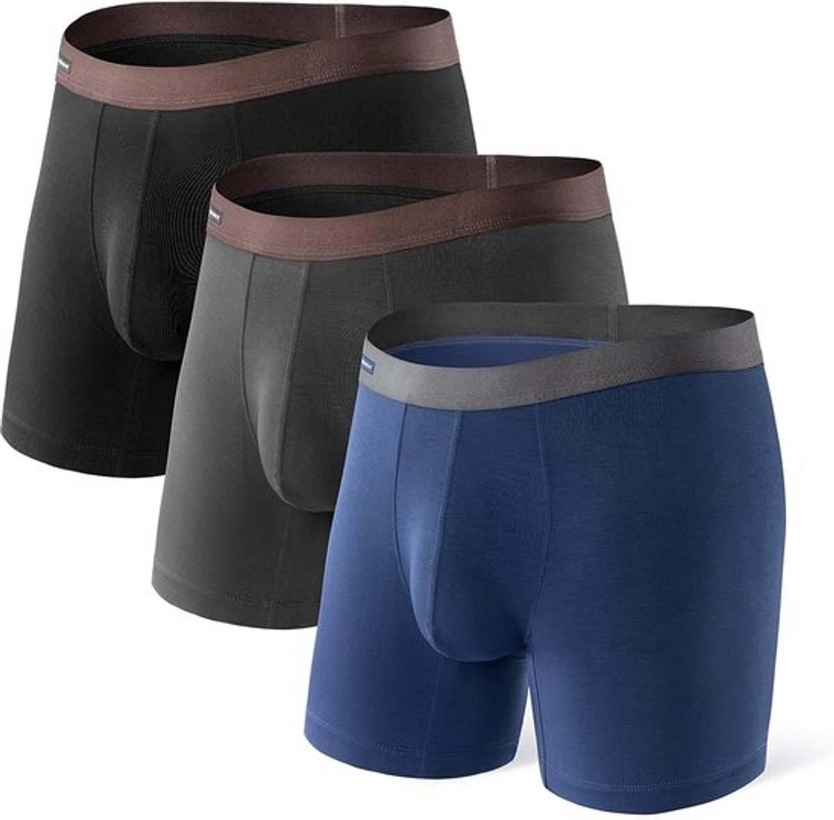 Heren Boxershorts Bamboe Ultra Zacht Ademend met 3D-zakje (3-Pack)