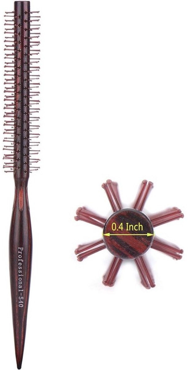 Droog- en stylingborstel voor kort haar - Kleine ronde borstel met nylon haartjes