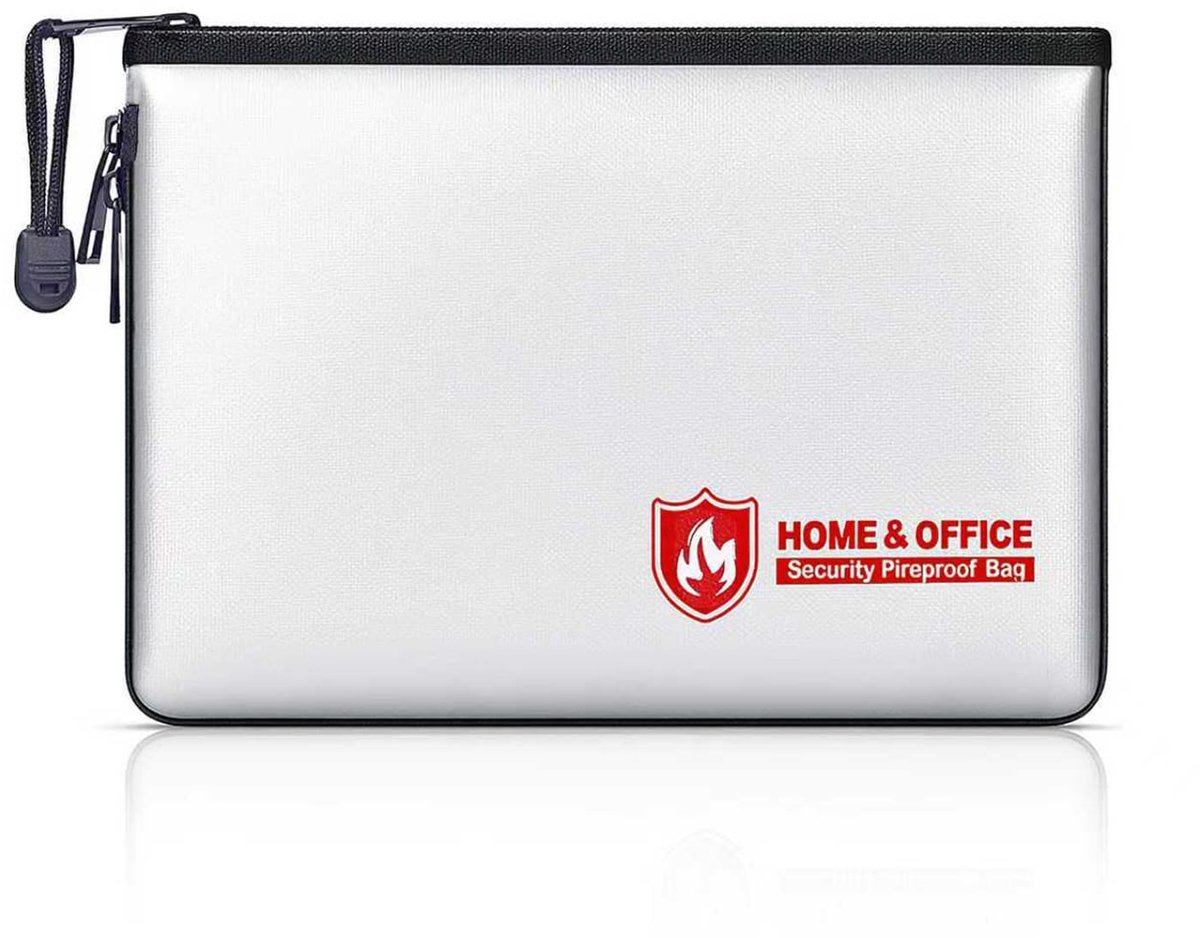 Brandwerende Documententas - Temperatuurbestendig tot 2000°F - Met dubbele ritssluiting - Voor contant geld, documenten, sieraden en paspoorten - 26,9 x 18,3 cm