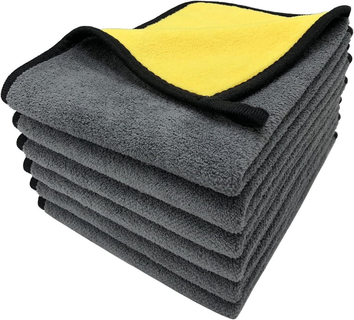Microvezeldoeken Set - Polijstdoeken - Auto Onderhoud - Hoge Dichtheid 550GSM - 6 Stuks 30x40cm - Geel