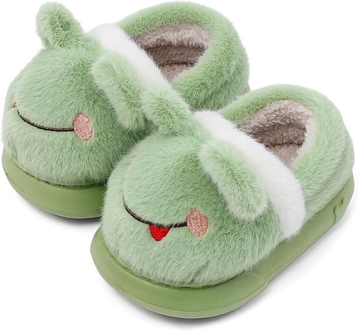 Warme Pluche Kinder Slofjes met Antislipzool - Konijnenontwerp