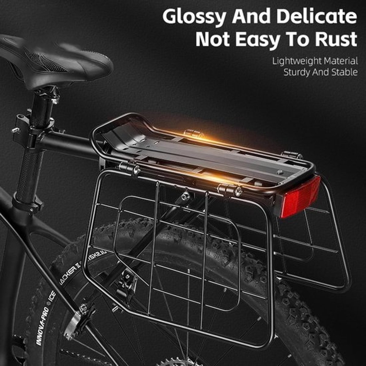 Achterfietsmand - Fietsmand Achterop - Boodschappen Vervoeren - Aluminiumlegering Frame - 41 x 26 x 11 cm - Zwart