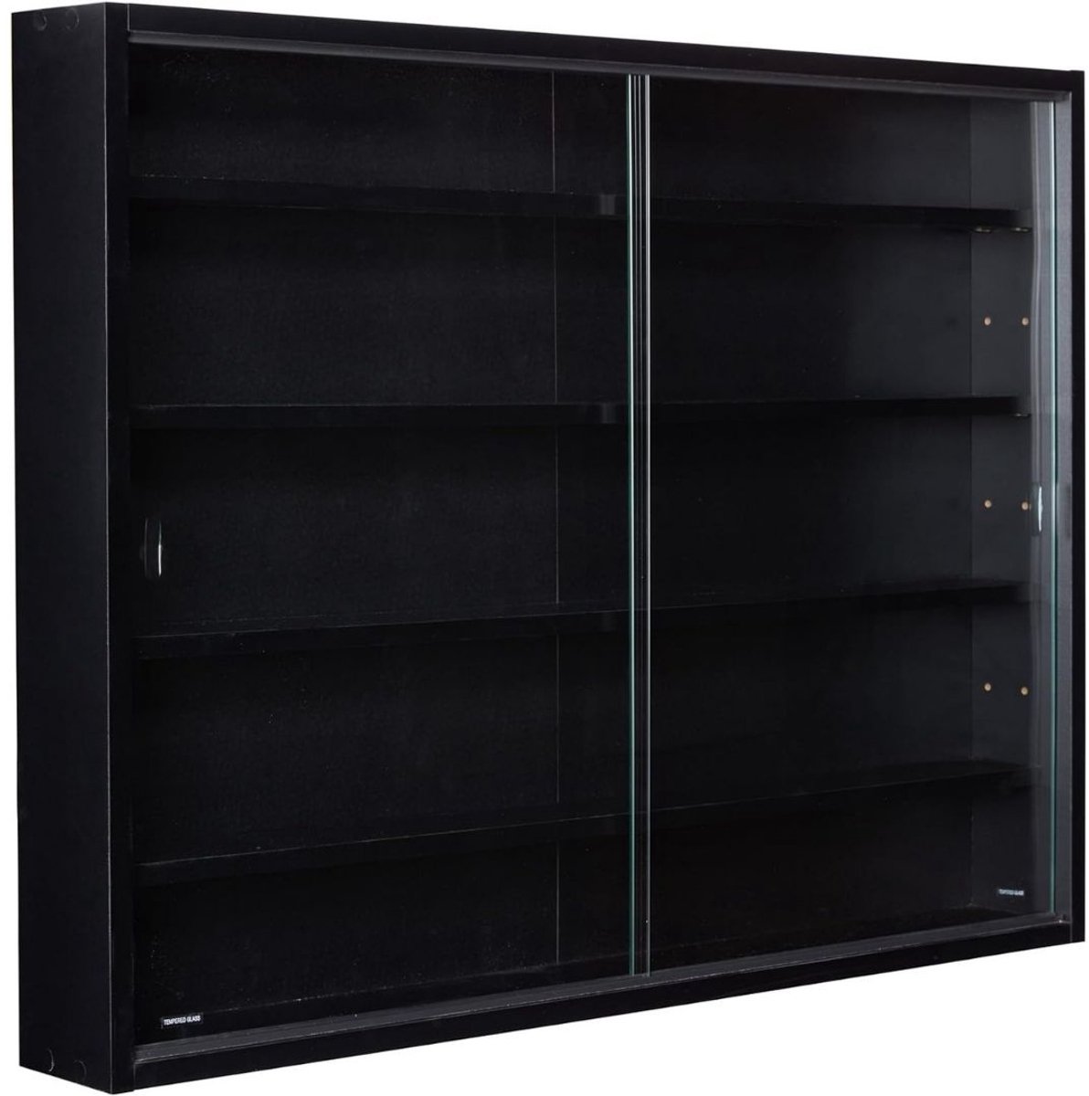 DailySupplies® Vitrinekast met Glas - Vitrinekasten Woonkamer - 80x60x10 - Zwart