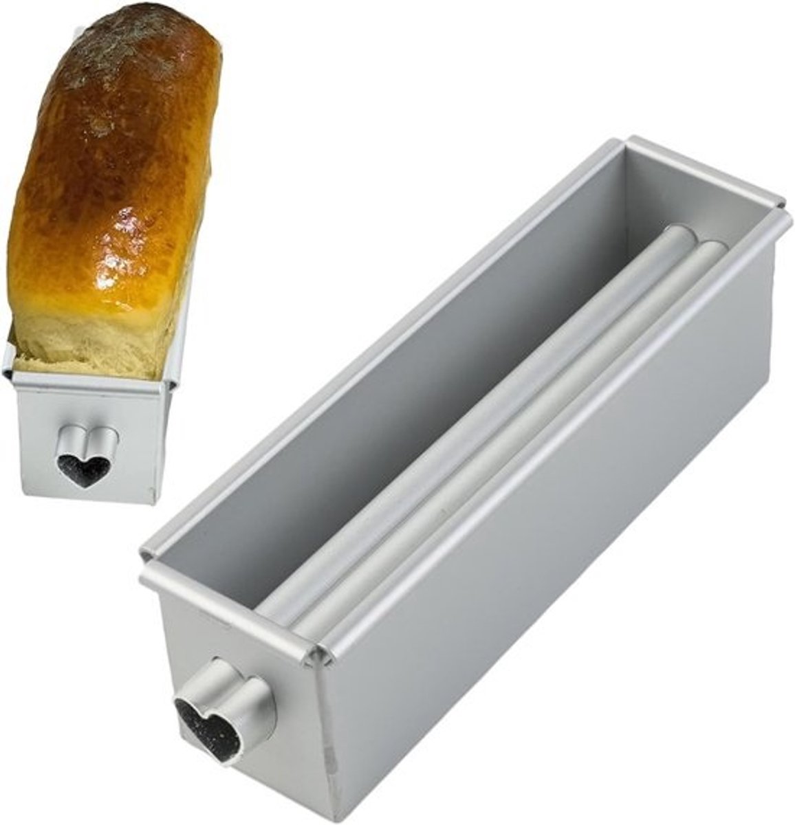 Broodblik met deksel - Cakevorm bakvorm - Brood bakken - Antiaanbaklaag aluminium - 78 x 7 x 78 cm