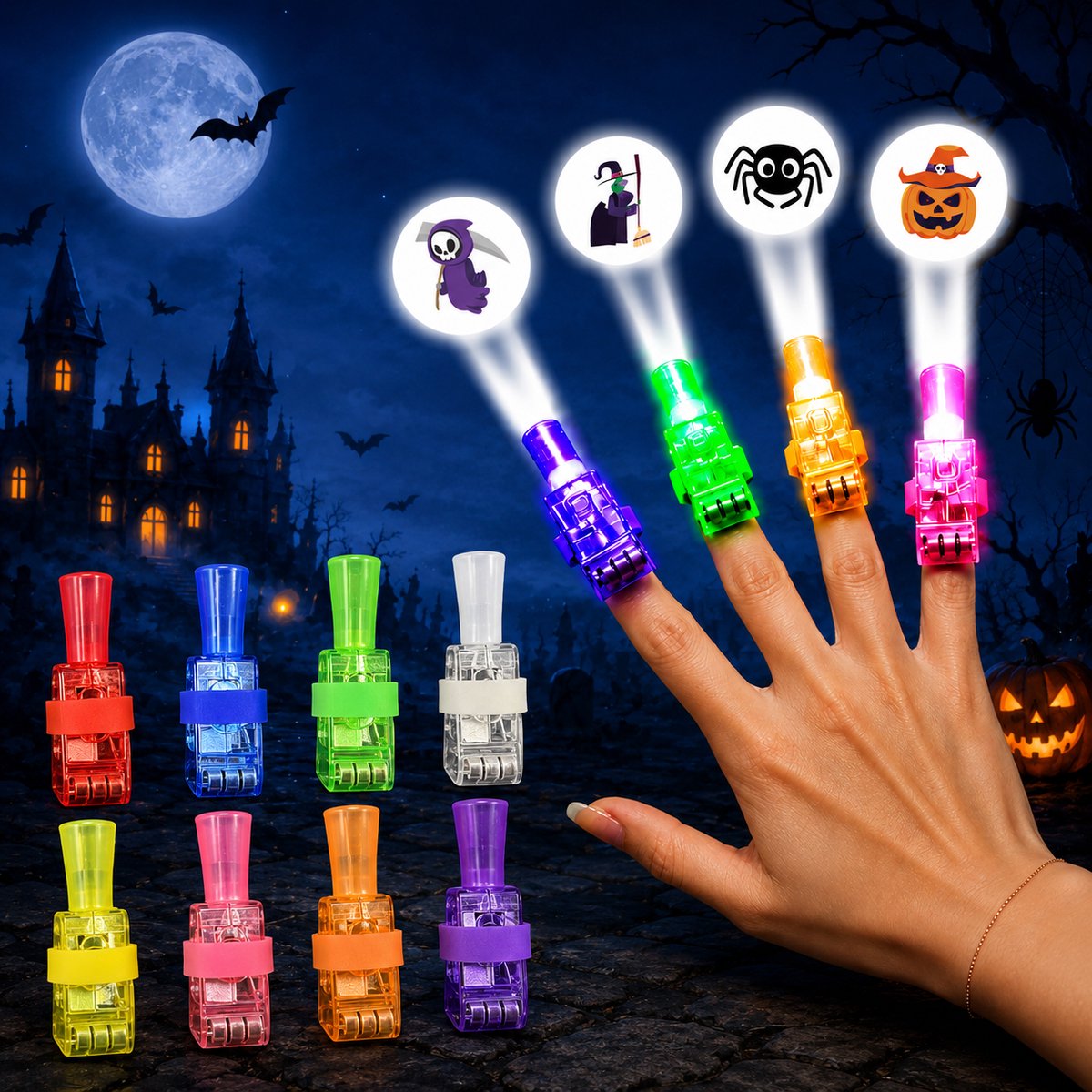 Namajunas Halloween Projector Vingerlampjes - 36 Stuks - Uitdeelcadeautjes voor Kinderen en Volwassenen - Traktatie - Klein Speelgoed - Kinderfeestje